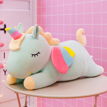 Rainbow Unicorn Stuffed Animal Plush Pillow with Zipper 30cm 8