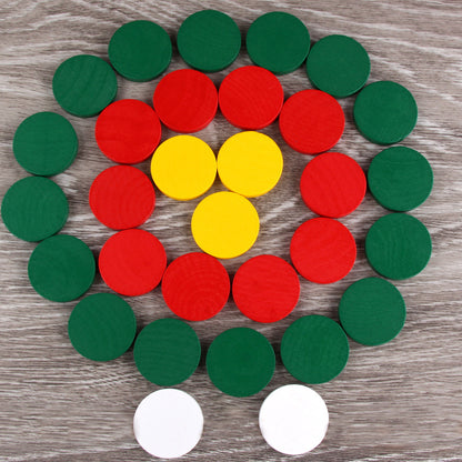 Wooden Sensory Round Building Blocks Montessori Toys 4