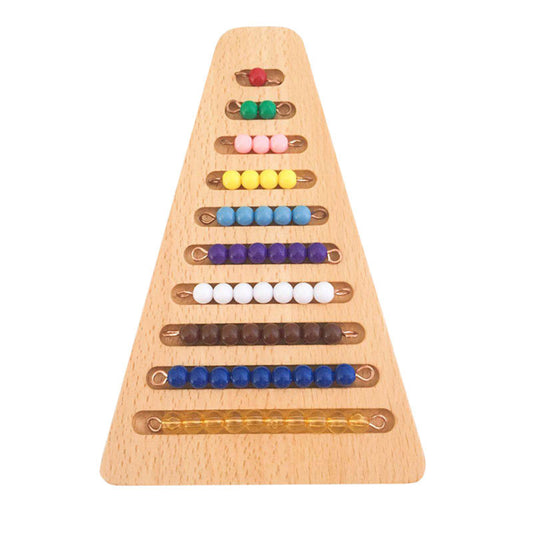 Wooden Montessori Toys Colored Bead Stepped Plate Sorting Toy