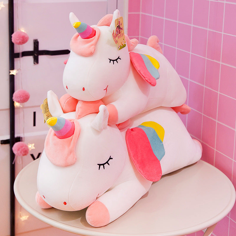 Rainbow Unicorn Stuffed Animal Plush Pillow with Zipper 30cm 3