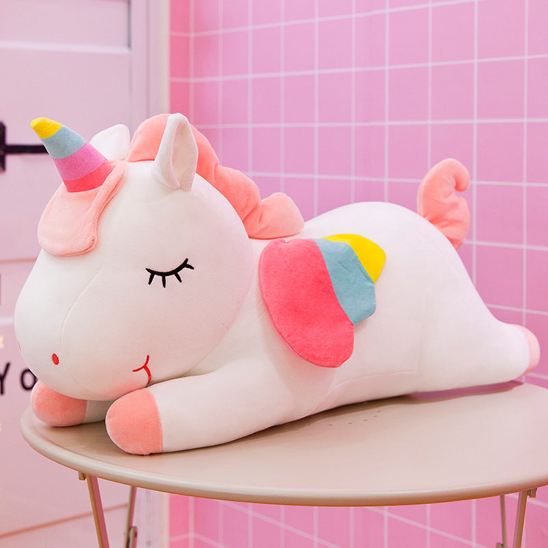 Rainbow Unicorn Stuffed Animal Plush Pillow with Zipper 30cm 6