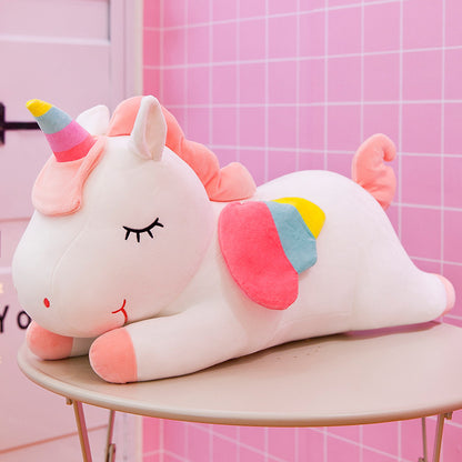 Rainbow Unicorn Stuffed Animal Plush Pillow with Zipper 30cm 6