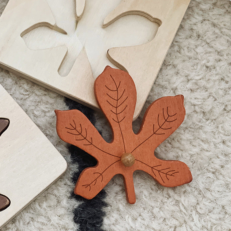 Wooden Leaf Panel Puzzle Montessori Toys for Toddlers 4