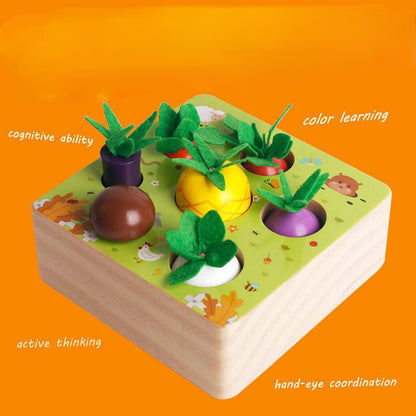 Wooden Pulling Radish Montessori Toy Size Classification for Toddlers 5