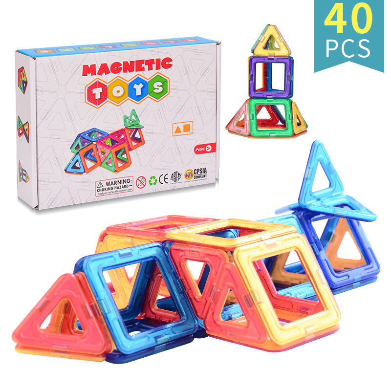 Plastic Magnetic Tiles Building Blocks Educational Toy 40pcs 2
