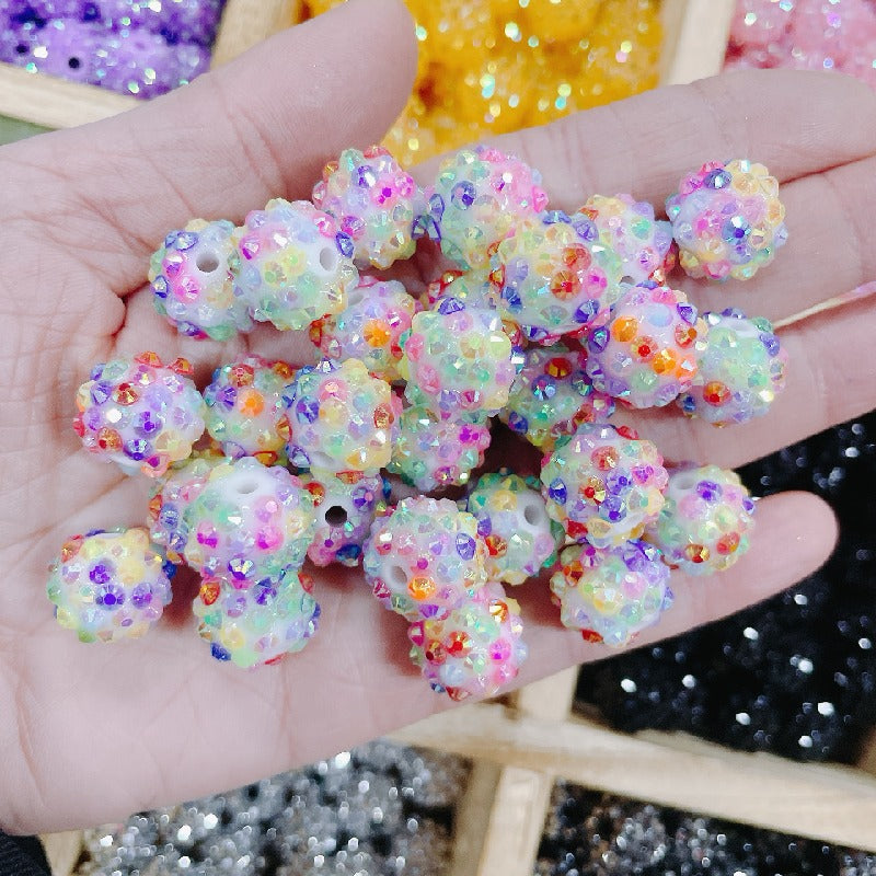 50pcs 14mm Rhinestone Beads Sparkling Decorative Beads 3