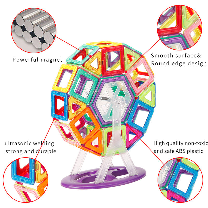Plastic Magnetic Tiles Building Blocks Educational Toy 68pcs 4