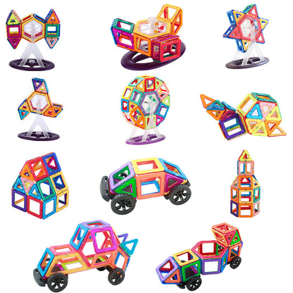Plastic Magnetic Tiles Building Blocks Educational Toy 68pcs