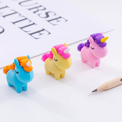 Unicorn Cartoon Novelty Eraser Cute Design Random Color 3