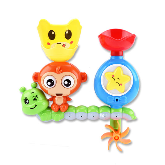 Monkey and Star Waterwheel Bath Toy with Suction Cup