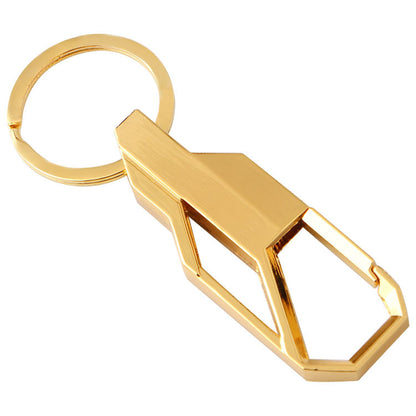 Metal Car Keychain with Genuine Leather Strap for Men 8