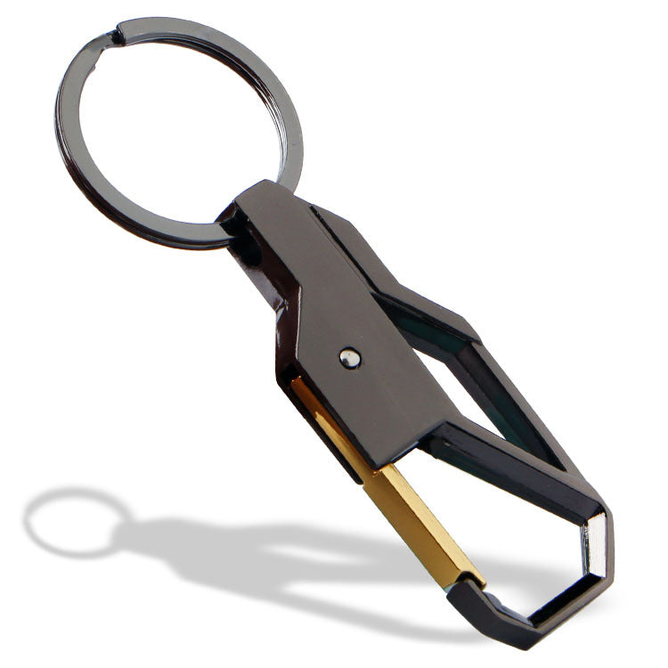 Metal Car Keychain with Genuine Leather Strap for Men 10