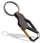 Metal Car Keychain with Genuine Leather Strap for Men 10