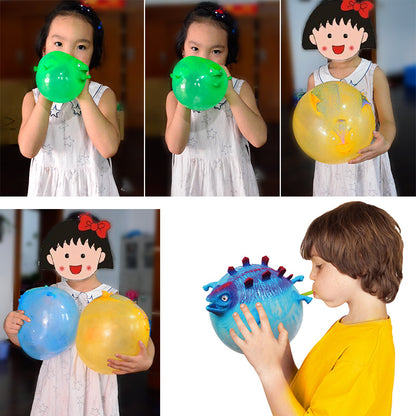 Inflatable Dinosaur Wave Ball Toy TPR Vent Novelty Toy 8cm 4