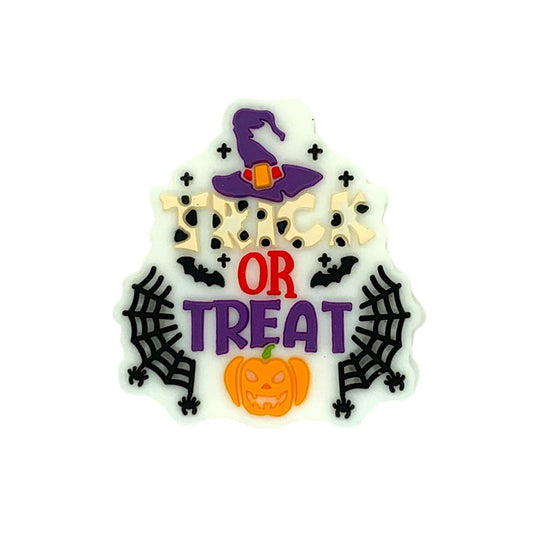 20pcs Halloween Silicone Focal Beads Trick Or Treat with Witch Hat Pumpkin