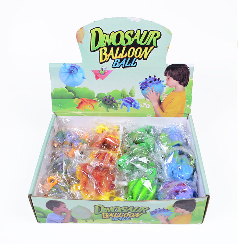 Inflatable Dinosaur Wave Ball Toy TPR Vent Novelty Toy 8cm 5