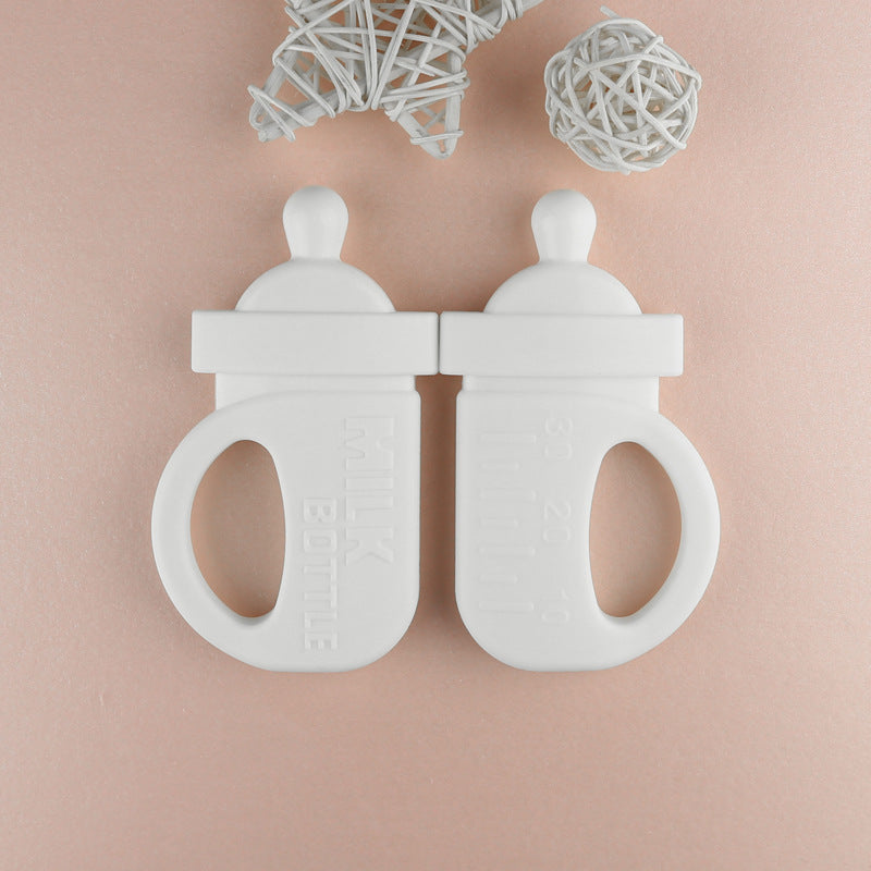 Silicone Baby Bottle Teething Toy Soft Gum Chew for Babies 2Pcs 4