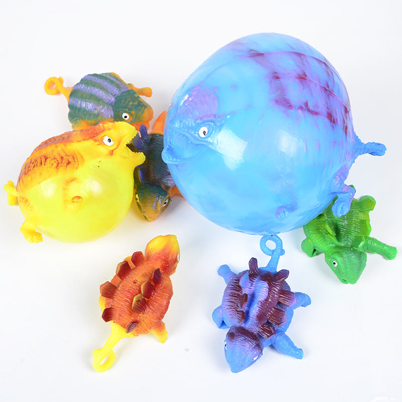 Inflatable Dinosaur Wave Ball Toy TPR Vent Novelty Toy 8cm 2