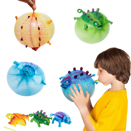 Inflatable Dinosaur Wave Ball Toy TPR Vent Novelty Toy 8cm