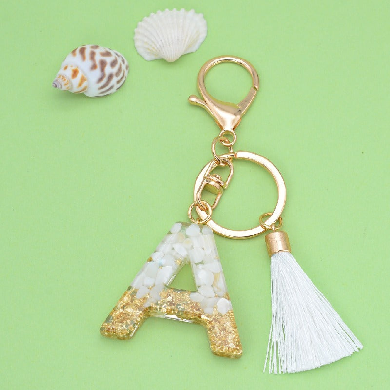 Tassel Letter Keychain A to Z Resin Initial Charm 6