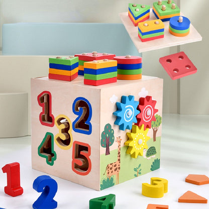 Wooden Multi-Function Coin Box Montessori Toys 2