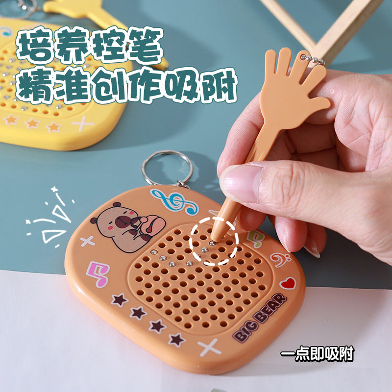 Magnetic Steel Bead Drawing Board Keychain Toy 3