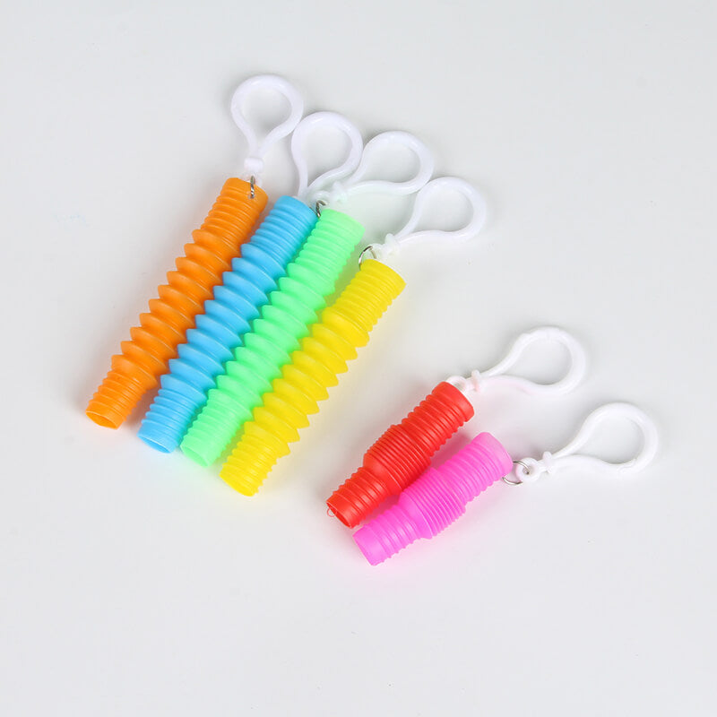 Pop Tubes Sensory Fidget Toy Keychain 12 Pack 7