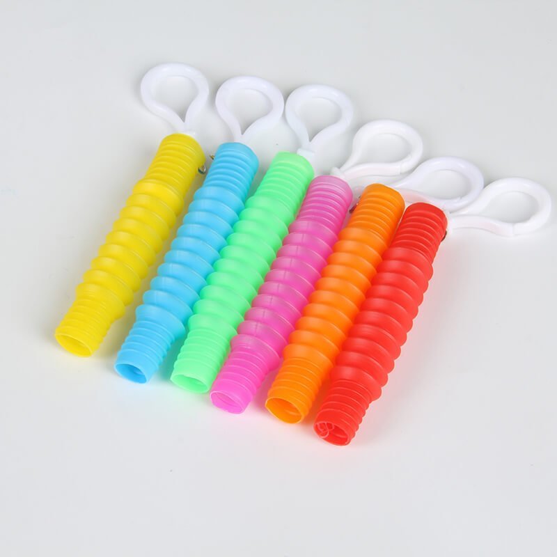 Pop Tubes Sensory Fidget Toy Keychain 12 Pack