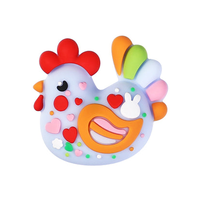 20Pcs Silicone 3D Focal Beads Easter Bunny Chick Holding Easter Egg 23