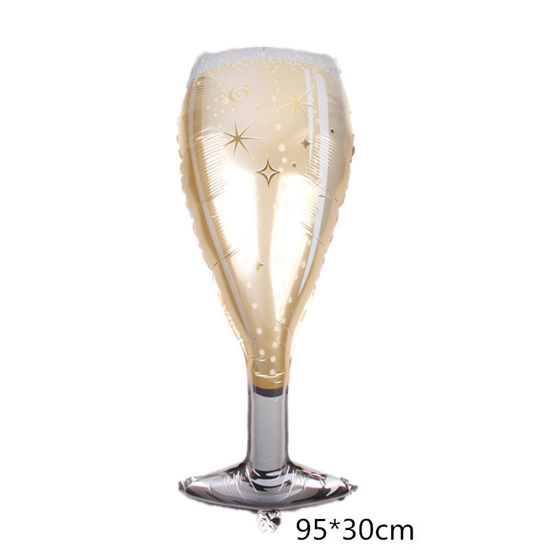 Wine Glass and Bottle Foil Balloons Party Decoration Set 5pcs 10