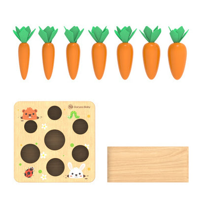 Wooden Montessori Toys Carrot Pulling Game for Toddlers 4