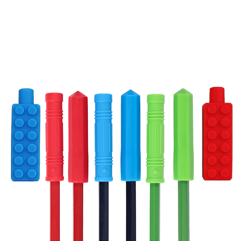 Silicone Pencil Cap Teething Toy for Toddlers 24 Months+
