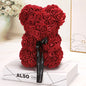 Silk Flower Rose Bear Plush Toy Gift Box 30cm 6
