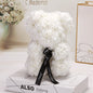 Silk Flower Rose Bear Plush Toy Gift Box 30cm 11