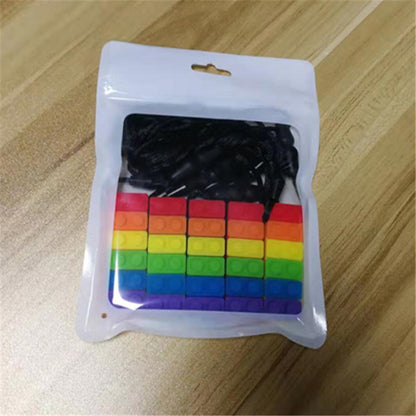 Silicone Building Block Sensory Chew Necklace for Babies 3