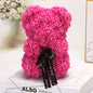 Silk Flower Rose Bear Plush Toy Gift Box 30cm 7