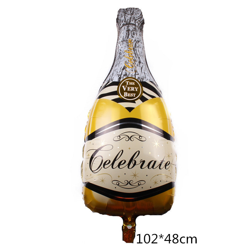 Wine Glass and Bottle Foil Balloons Party Decoration Set 5pcs 18