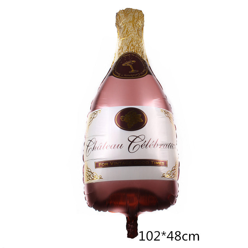 Wine Glass and Bottle Foil Balloons Party Decoration Set 5pcs 17