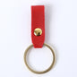 Creative Leather Keychain Simple Loop Design with Metal Ring 7