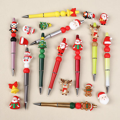 20Pcs Silicone 3D Focal Beads Christmas Themed Gingerbread Man Full Body 7