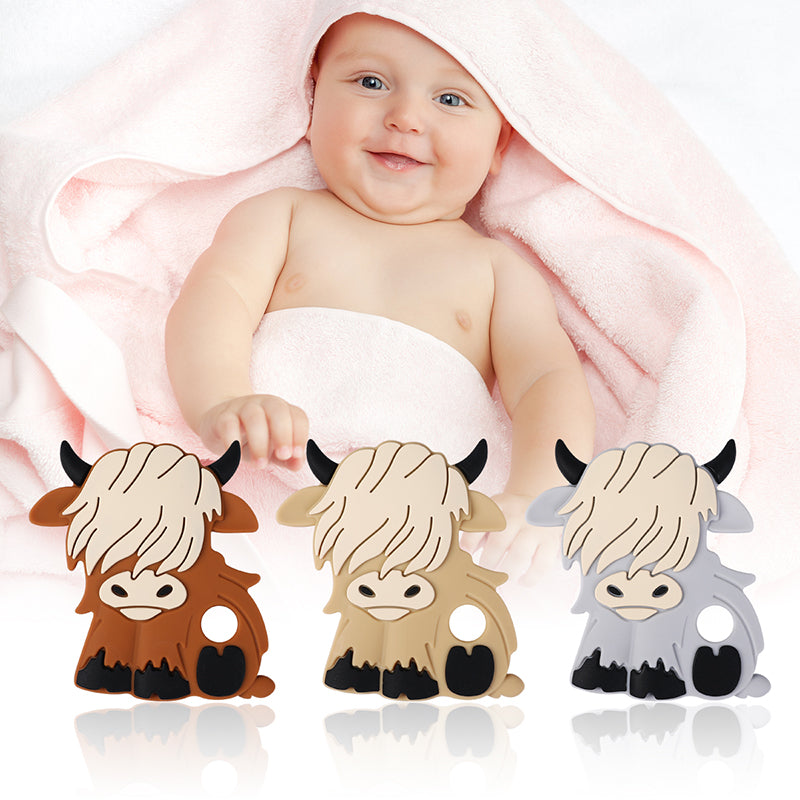 Silicone Highland Cow Teething Toy for Baby 12