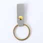 Creative Leather Keychain Simple Loop Design with Metal Ring 9