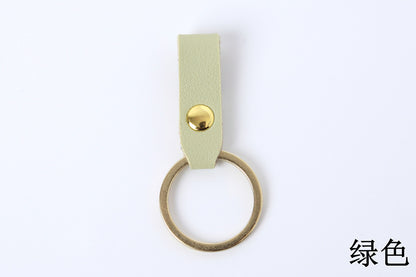 Creative Leather Keychain Simple Loop Design with Metal Ring 12