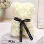 Silk Flower Rose Bear Plush Toy Gift Box 30cm 10