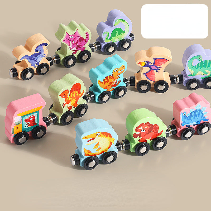 Wooden Montessori Toys Magnetic Digital Number Car Train for Kids 8
