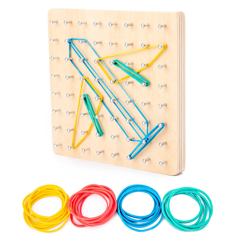 Wooden Montessori Toys Card Nail Board for Toddlers 15cm 2