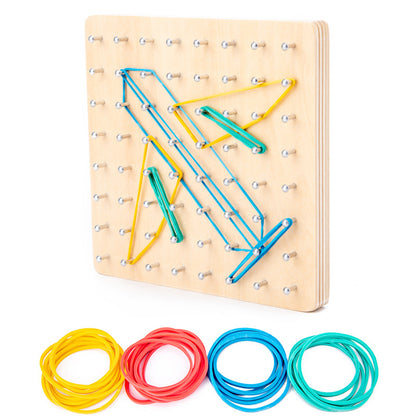 Wooden Montessori Toys Card Nail Board for Toddlers 15cm 2