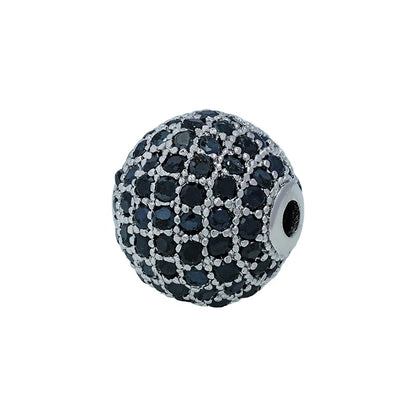 5pcs 12mm Zirconia Paved Round Brass Round Beads 10