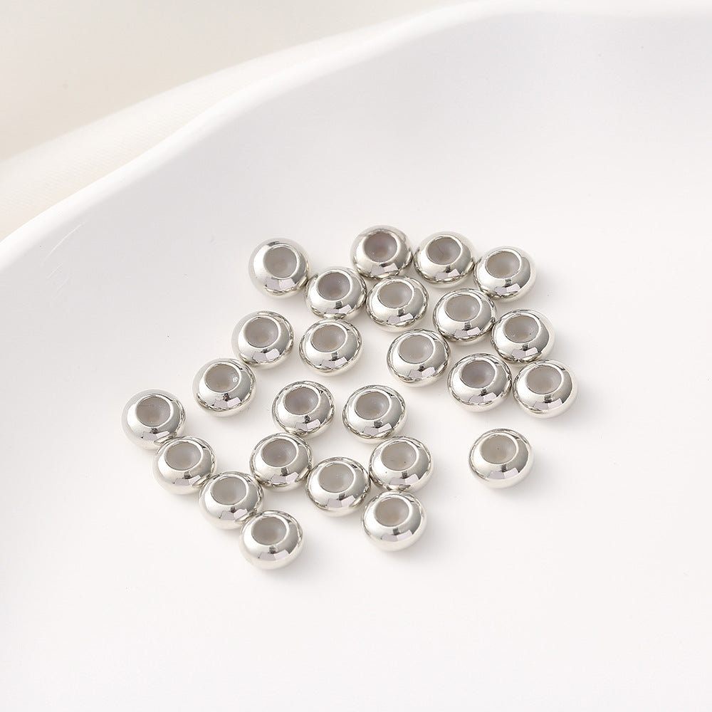 50pcs Smooth Brass Spacer Crimp Beads 4