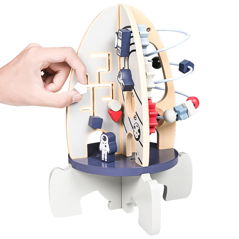 Wooden Rocket Montessori Toys Educational Activity Toy 5